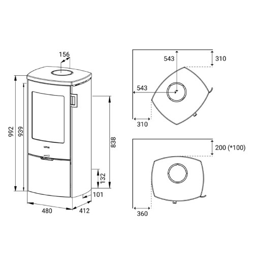 Poêle à bois Lotus Mondo 30 acier 5,9 kW