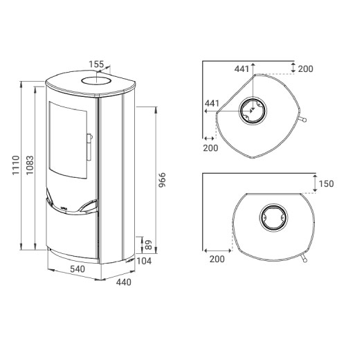 Poêle à bois Lotus Prio 5 acier 7 kW
