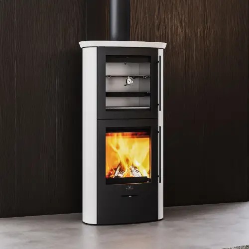 Poêle à bois Max Blank Rio BF Keramik 6,5 kW Compartiment de cuisson