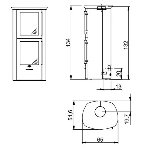 Poêle à bois Max Blank Rio BF Keramik 6,5 kW Compartiment de cuisson
