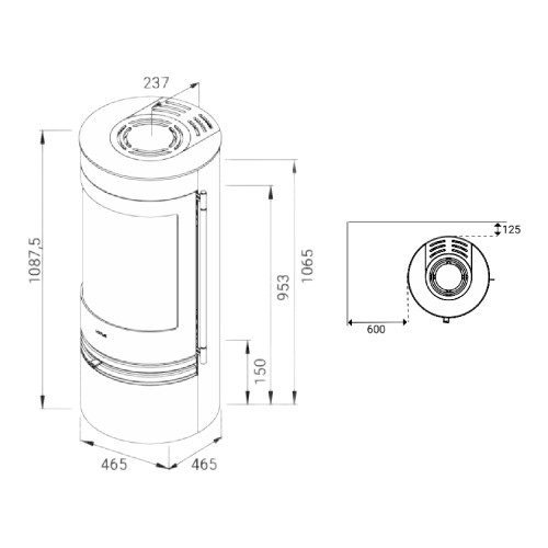 Poêle à bois Lotus Orbis 1 ecoLine 5 kW