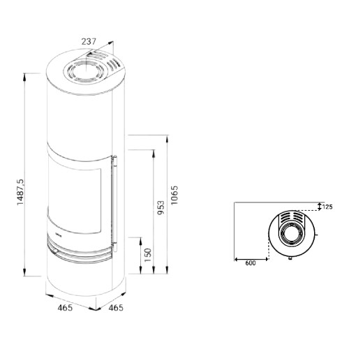 Poêle à bois Lotus Orbis 3 ecoLine 5 kW