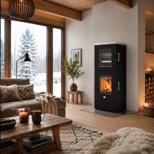 Poêle à bois Max Blank Nunrberg BF 6,5 kW Compartiment de cuisson