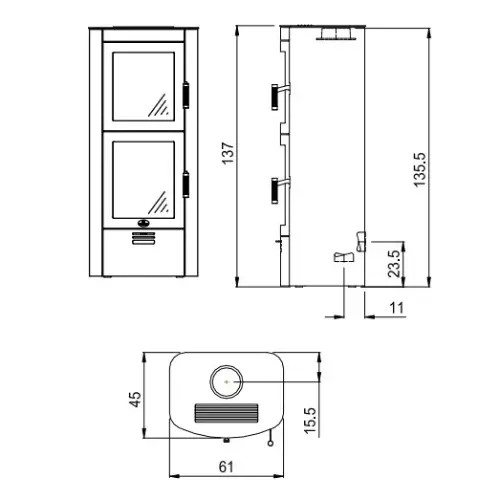 Poêle à bois Max Blank Atlanta BF 6,5 kW