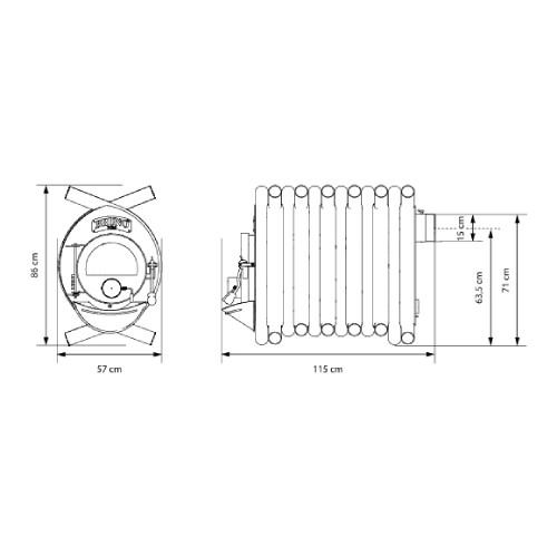 Poêle à bois Bruno Pyro IV 22 kW