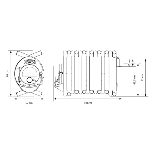 Poêle à bois Bruno Pyro V 25 kW