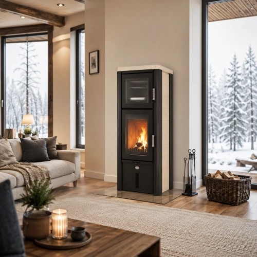 Poêle à bois Max Blank Odin BF 7,5 kW Compartiment de cuisson