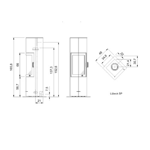 Poêle granulés Max Blank Lübeck SP 5,9 kW