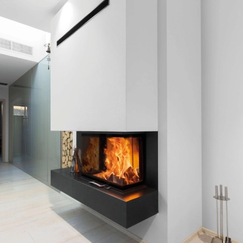 Insert bois Austroflamm 64x33x51 S3 2.0 | 10 kW, porte coulissante