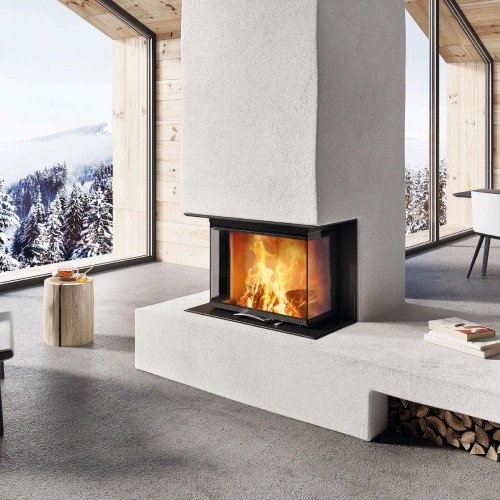 Insert bois Austroflamm 64x33x51 S3 2.0 | 10 kW, porte coulissante