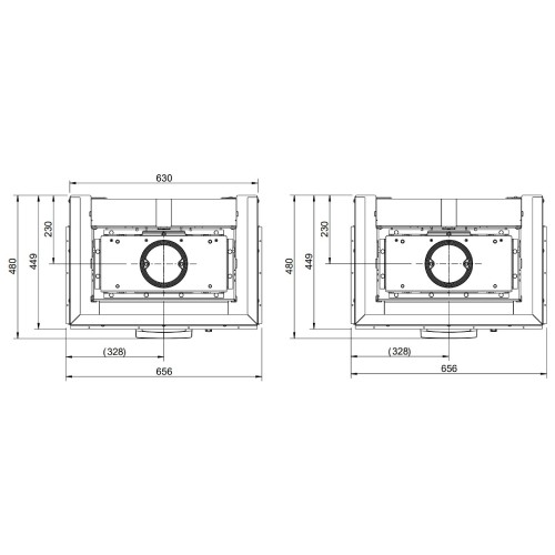 Insert bois Austroflamm 64x33x51 S3 2.0 | 10 kW, porte coulissante