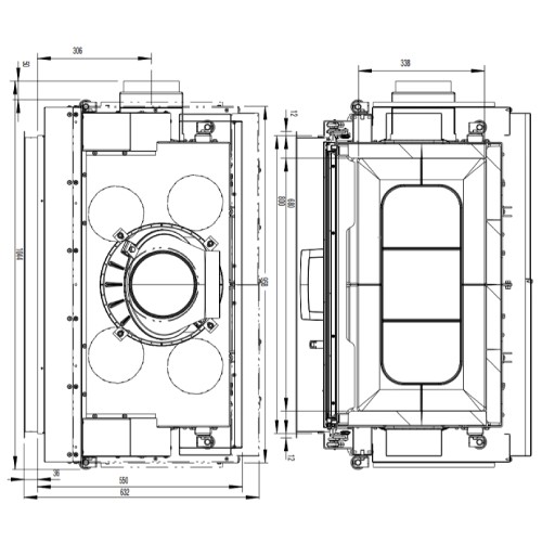 Insert bois Austroflamm 80x64S 2.0 | 10 kW porte coulissante