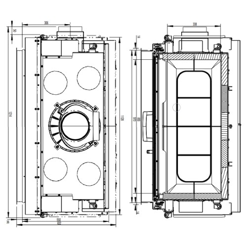 Insert bois Austroflamm 97S 2.0 | 11/12 kW porte coulissante