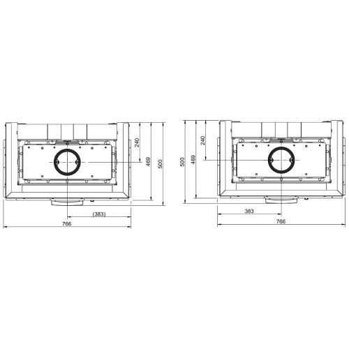 Insert bois Austroflamm 75x35x45 S3 2.0 | 10 kW, porte coulissante