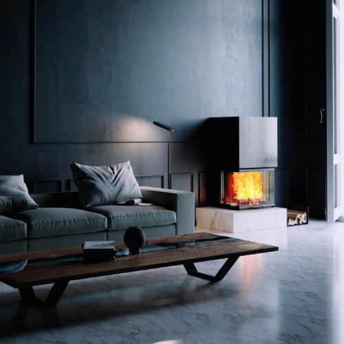 Insert bois Austroflamm Vuur Drie 60 | 12 kW, porte coulissante