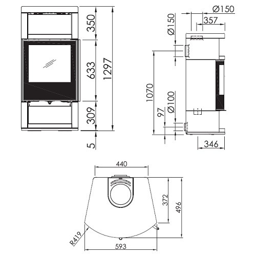 Poêle à bois Spartherm Moro 5 kW
