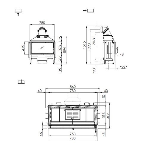Insert bois Spartherm Varia AS 7 kW porte pivotante