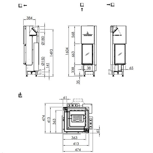 Insert bois Spartherm Arte 2LRh-66 6,4 kW porte coulissante