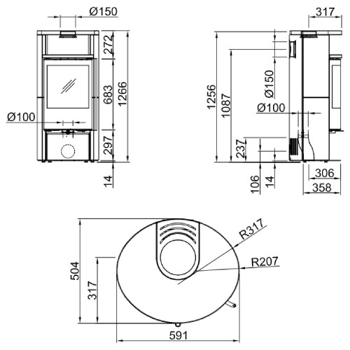 Poêle à bois Spartherm Sino L 5,9 kW