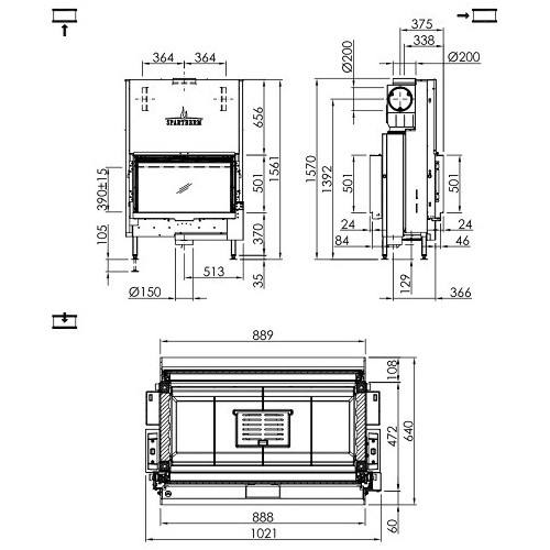 Insert bois Spartherm Premium V-FD-87h 10,6 kW