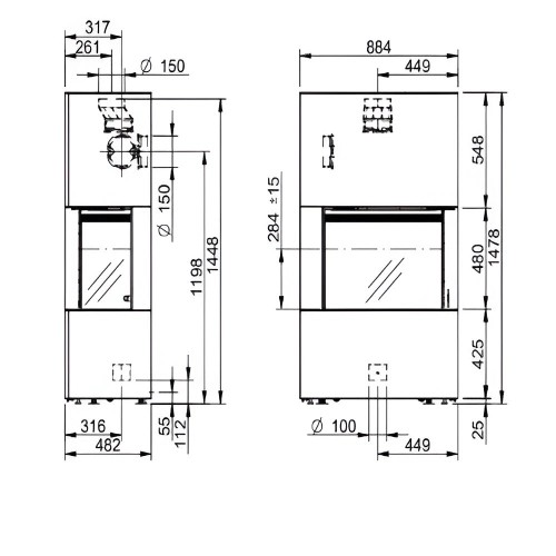 Poêle à bois Spartherm Citrin 2R 7,9 kW