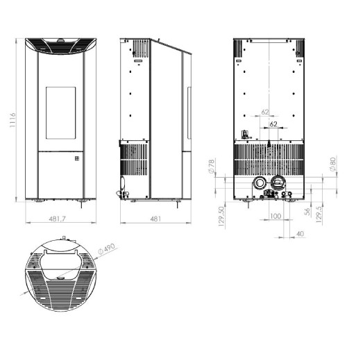 Poêle à granulés OLSBERG Levana Aqua 3.0 | 8 kW hydro étanche