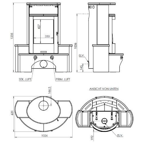 Poêle à bois JUSTUS KASKADE 2.0 | 6,5 kW