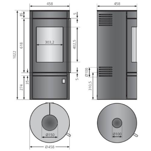 Poêle à bois JUSTUS MINO Top 2.0 | 5,5 kW