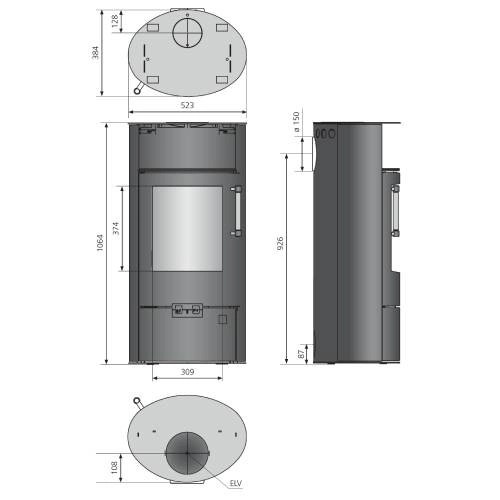 Poêle à bois Justus Island 5 2.0 | 5 kW