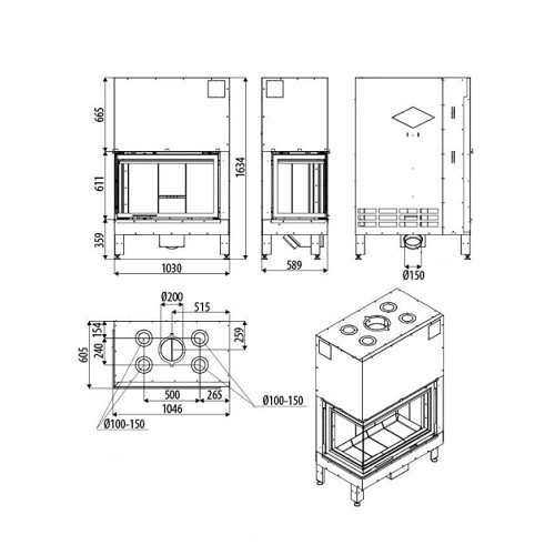 Insert bois MCZ PLASMA 95 DX/SX Wood 14,8 kW