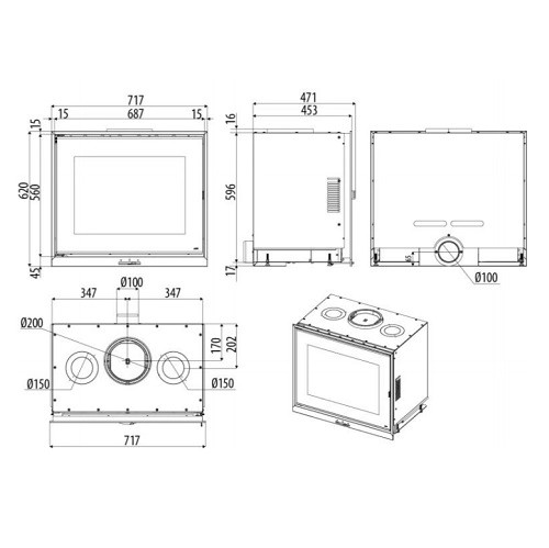 Insert bois MCZ VIVO 70 Q Wood 11,6 kW