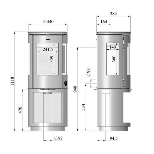 Poêle à bois Morsoe 7493 | 4,3 kW avec un compartiment pour ranger le bois
