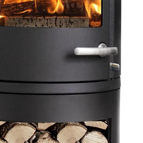 Poêle à bois Morsoe 7893 | 7,3 kW avec un compartiment pour ranger le bois
