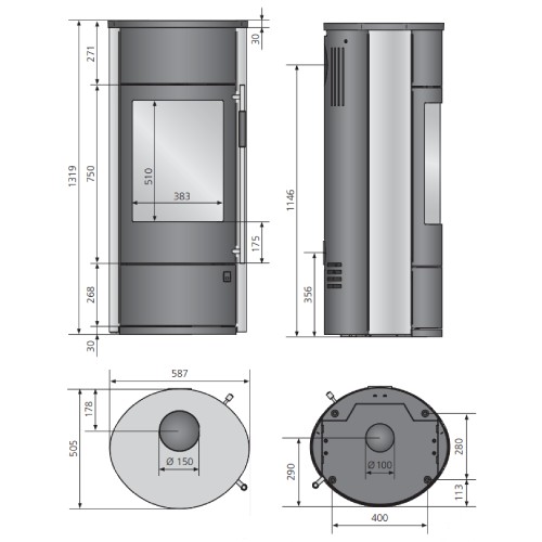 Poêle à bois Oranier Polar Neo W + | 8 kW accumulateur de chaleur