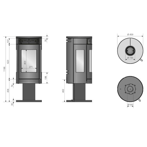 Poêle à bois Oranier Rota Twist 5,5 kW