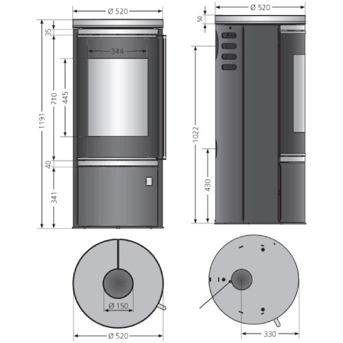 Poêle à bois Oranier Arena 2.0 | 7 kW indépendant de l'air ambiant
