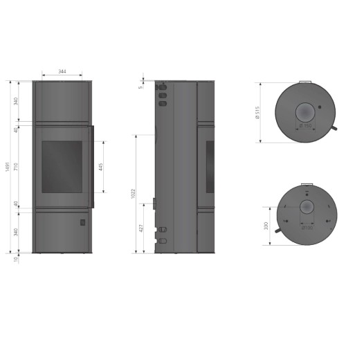 Poêle à bois Oranier Arena W+ 2.0 pureBLACK 7 kW