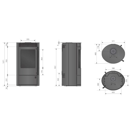 Poêle à bois Oranier Arktis 7 | 2.0 pureBLACK 7 kW