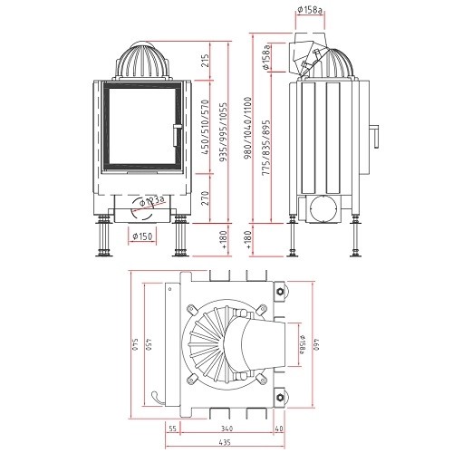 Insert bois SCHMID Lina GT 45 s 7 kW porte pivotante