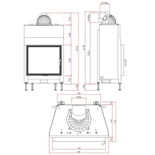 Insert bois SCHMID Lina W 7363 s porte pivotante 14,9 kW Hydro