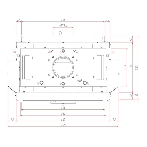 Insert bois SCHMID Lina W TV 73 h/s porte coulissante/porte pivotante, traversée 20 kW