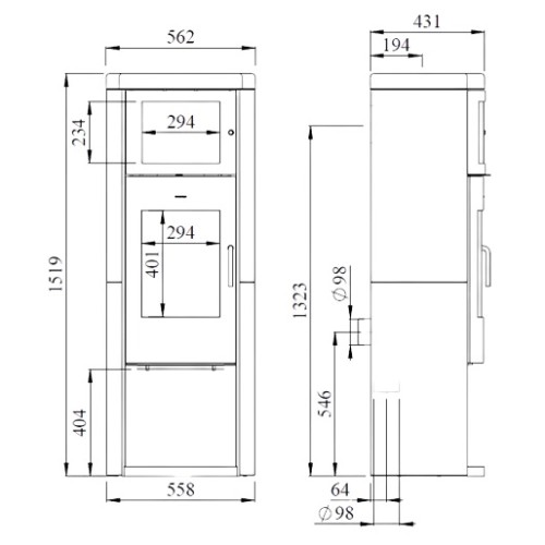 Poêle à bois Morsoe 8259 | 7 kW