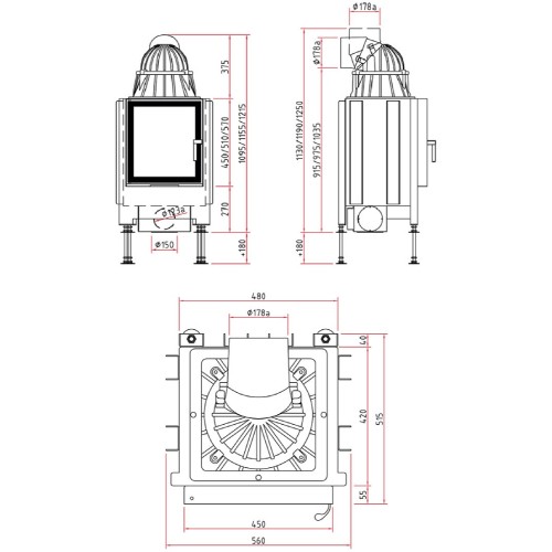 Insert bois SCHMID Lina 45 s 7 kW porte pivotante