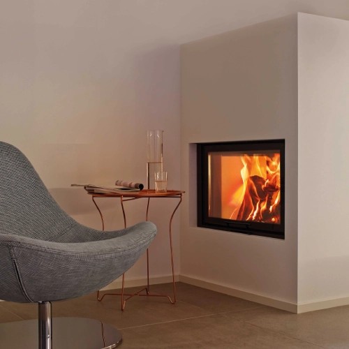 Insert bois SCHMID Lina TV 55 h/s porte coulissante/porte pivotante, traversée - tunnel 7 kW