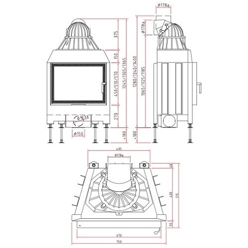 Insert bois SCHMID Lina 67 s 9 kW porte pivotante