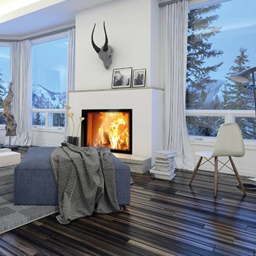 Insert bois SCHMID Lina 73 s porte pivotante 9 kW