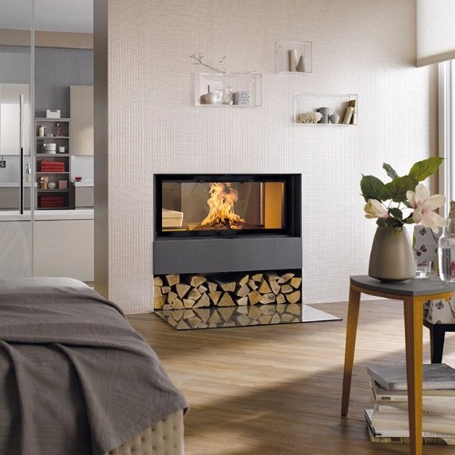 Insert bois SCHMID Lina TV 100 h/s porte coulissante/porte pivotante 10 kW