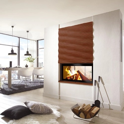 Insert bois SCHMID Lina TV 120 h/s porte coulissante/porte pivotante 10 kW