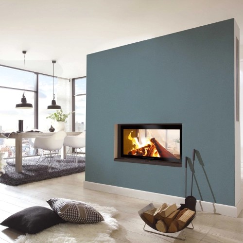 Insert bois SCHMID Lina TV 120 h/s porte coulissante/porte pivotante 10 kW