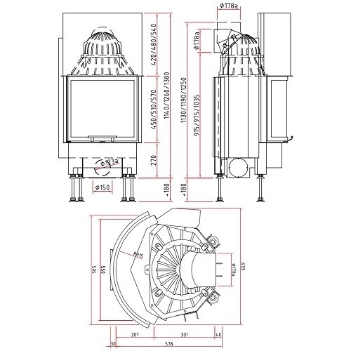 Insert bois SCHMID Ronda 55 h 7 kW porte coulissante